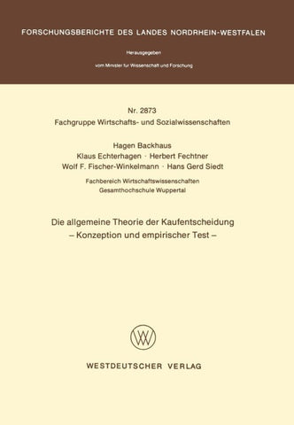 Die allgemeine Theorie der Kaufentscheidung