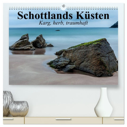 Schottlands Küsten. Karg, herb, traumhaft (hochwertiger Premium Wandkalender 2026 DIN A2 quer), Kunstdruck in Hochglanz