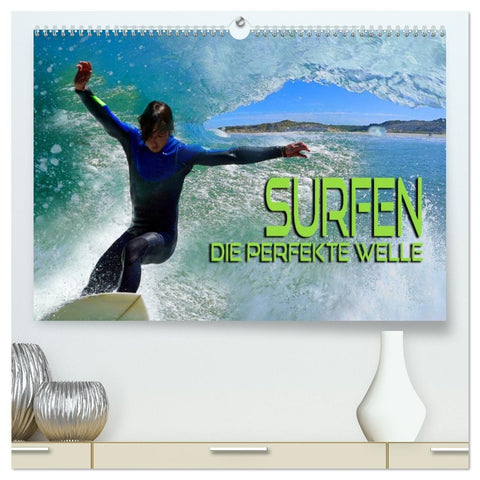 Surfen - die perfekte Welle (hochwertiger Premium Wandkalender 2027 DIN A2 quer), Kunstdruck in Hochglanz