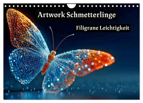 Artwork Schmetterlinge - Filigrane Leichtigkeit (Wandkalender 2026 DIN A4 quer), CALVENDO Monatskalender