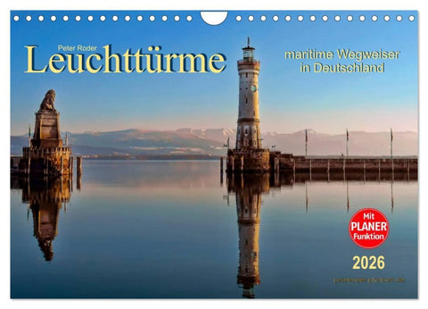 Leuchttürme - maritime Wegweiser in Deutschland (Wandkalender 2026 DIN A4 quer), CALVENDO Monatskalender