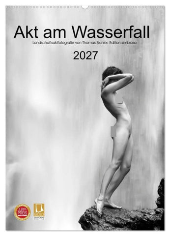 Akt am Wasserfall (Wandkalender 2027 DIN A2 hoch), CALVENDO Monatskalender