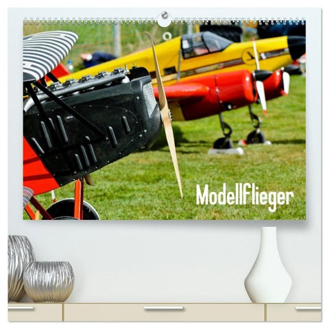 Modellflieger (hochwertiger Premium Wandkalender 2027 DIN A2 quer), Kunstdruck in Hochglanz