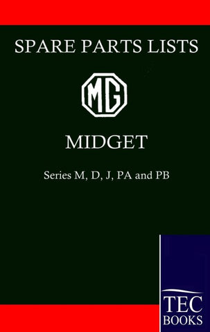 MG MIDGET Spare Parts Lists