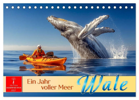Wale - ein Jahr voller Meer (Tischkalender 2027 DIN A5 quer), CALVENDO Monatskalender