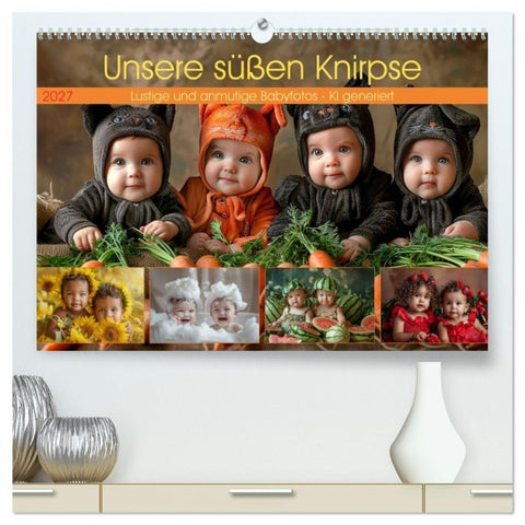 Unsere süßen Knirpse (hochwertiger Premium Wandkalender 2027 DIN A2 quer), Kunstdruck in Hochglanz