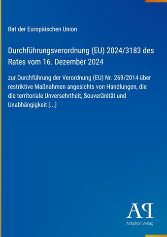 Durchführungsverordnung (EU) 2024/3183 des Rates vom 16. Dezember 2024