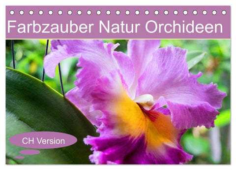 Farbzauber Natur Orchideen - CH Version (Tischkalender 2027 DIN A5 quer), CALVENDO Monatskalender