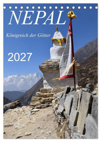 Nepal- Königreich der Götter (Tischkalender 2027 DIN A5 hoch), CALVENDO Monatskalender