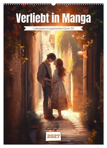 Verliebt in Manga (Wandkalender 2027 DIN A2 hoch), CALVENDO Monatskalender