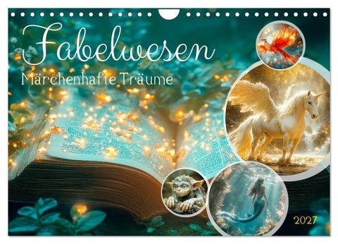FABELWESEN Märchenhafte Träume (Wandkalender 2027 DIN A4 quer), CALVENDO Monatskalender
