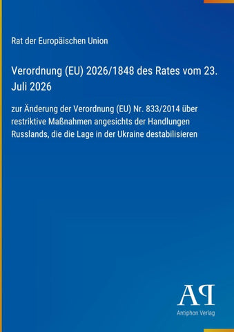 Verordnung (EU) 2026/1848 des Rates vom 23. Juli 2026