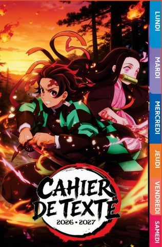 Cahier de Texte 2026 2027 Demon Slayer