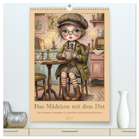 Das Mädchen mit dem Hut (hochwertiger Premium Wandkalender 2027 DIN A2 hoch), Kunstdruck in Hochglanz