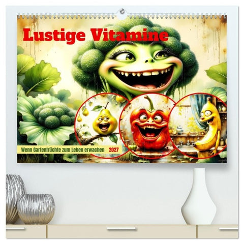 Lustige Vitamine (hochwertiger Premium Wandkalender 2027 DIN A2 quer), Kunstdruck in Hochglanz
