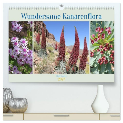Wundersame Kanarenflora (hochwertiger Premium Wandkalender 2027 DIN A2 quer), Kunstdruck in Hochglanz