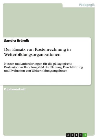 Der Einsatz von Kostenrechnung in Weiterbildungsorganisationen