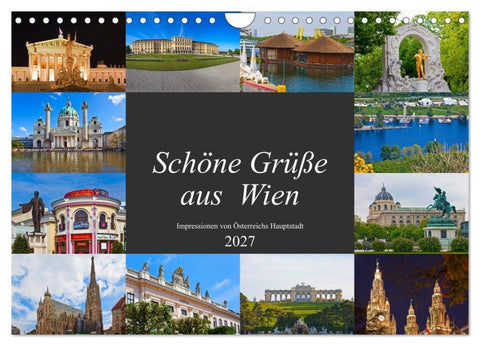 Schöne Grüße aus Wien (Wandkalender 2027 DIN A4 quer), CALVENDO Monatskalender