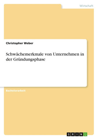 Schwächemerkmale von Unternehmen in der Gründungsphase