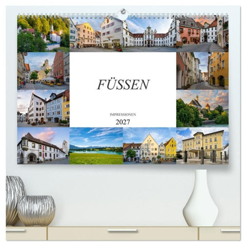 Füssen Impressionen (hochwertiger Premium Wandkalender 2027 DIN A2 quer), Kunstdruck in Hochglanz