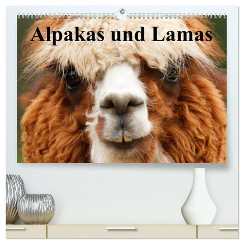 Alpakas und Lamas (hochwertiger Premium Wandkalender 2027 DIN A2 quer), Kunstdruck in Hochglanz