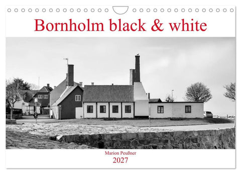 Bornholm black & white (Wandkalender 2027 DIN A4 quer), CALVENDO Monatskalender