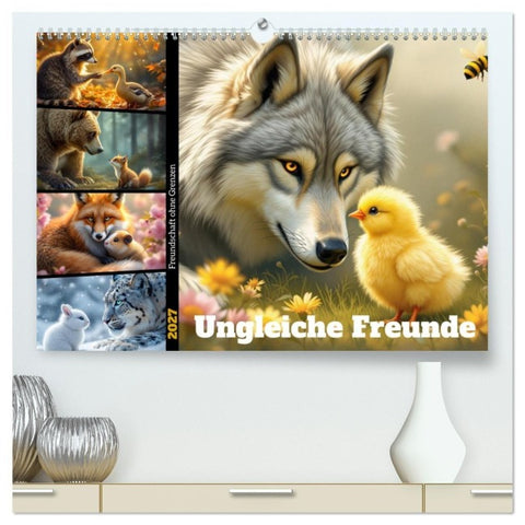 Ungleiche Freunde (hochwertiger Premium Wandkalender 2027 DIN A2 quer), Kunstdruck in Hochglanz
