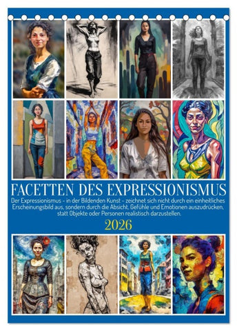 Facetten des Expressionismus (Tischkalender 2026 DIN A5 hoch), CALVENDO Monatskalender