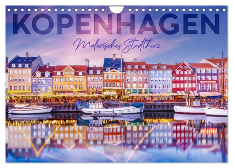 KOPENHAGEN Malerisches Stadtherz (Wandkalender 2027 DIN A4 quer), CALVENDO Monatskalender