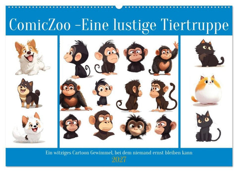 ComicZoo - eine lustige Tiertruppe (Wandkalender 2027 DIN A2 quer), CALVENDO Monatskalender