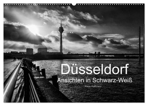 Düsseldorf Ansichten in Schwarz-Weiß (Wandkalender 2026 DIN A2 quer), CALVENDO Monatskalender