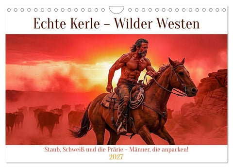 Echte Kerle – Wilder Westen (Wandkalender 2027 DIN A4 quer), CALVENDO Monatskalender