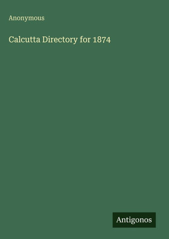 Calcutta Directory for 1874