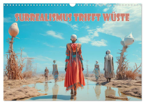 Surrealismus trifft Wüste (Wandkalender 2027 DIN A3 quer), CALVENDO Monatskalender