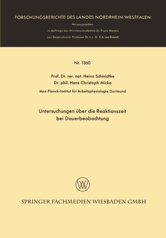 Untersuchungen über die Reaktionszeit bei Dauerbeobachtung