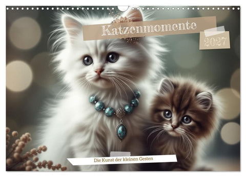 Katzenmomente (Wandkalender 2027 DIN A3 quer), CALVENDO Monatskalender