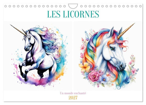 Les licornes (Calendrier mural 2027 DIN A4 vertical), CALVENDO calendrier mensuel