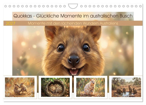 Quokkas - Glückliche Momente im australischen Busch (Wandkalender 2027 DIN A4 quer), CALVENDO Monatskalender