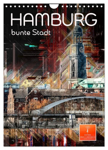 Hamburg bunte Stadt (Wandkalender 2027 DIN A4 hoch), CALVENDO Monatskalender