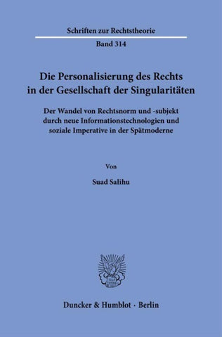 Die Personalisierung des Rechts in der Gesellschaft der Singularitäten
