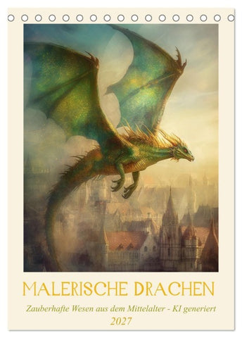 Malerische Drachen (Tischkalender 2027 DIN A5 hoch), CALVENDO Monatskalender