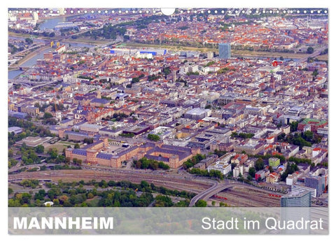 Mannheim - Stadt im Quadrat (Wandkalender 2026 DIN A3 quer), CALVENDO Monatskalender