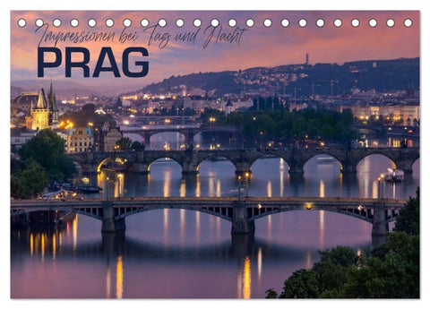 PRAG Impressionen bei Tag und Nacht (Tischkalender 2027 DIN A5 quer), CALVENDO Monatskalender