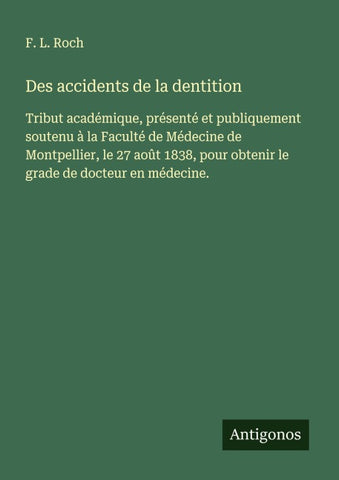 Des accidents de la dentition