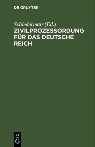 Zivilprozeßordung für das Deutsche Reich