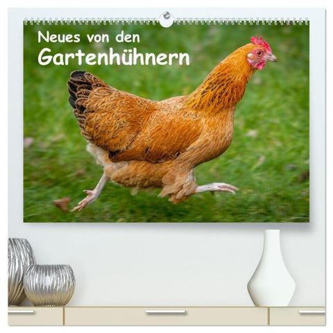 Neues von den Gartenhühnern (hochwertiger Premium Wandkalender 2027 DIN A2 quer), Kunstdruck in Hochglanz