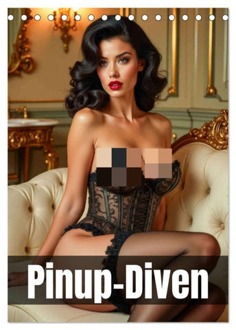 Pinup-Diven (Tischkalender 2026 DIN A5 hoch), CALVENDO Monatskalender