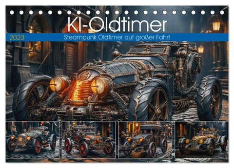 KI-Oldtimer (Tischkalender 2027 DIN A5 quer), CALVENDO Monatskalender