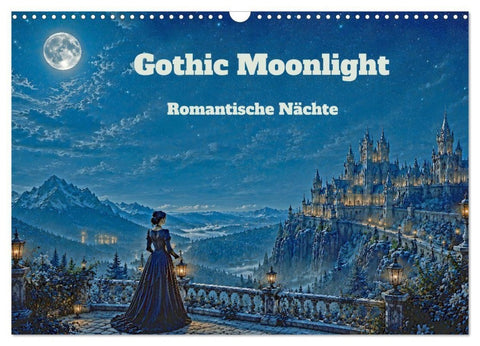 Gothic Moonlight - Romantische Nächte (Wandkalender 2027 DIN A3 quer), CALVENDO Monatskalender