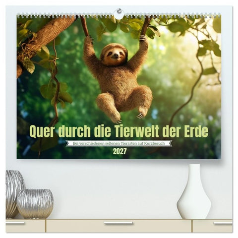 Quer durch die Tierwelt der Erde (hochwertiger Premium Wandkalender 2027 DIN A2 quer), Kunstdruck in Hochglanz